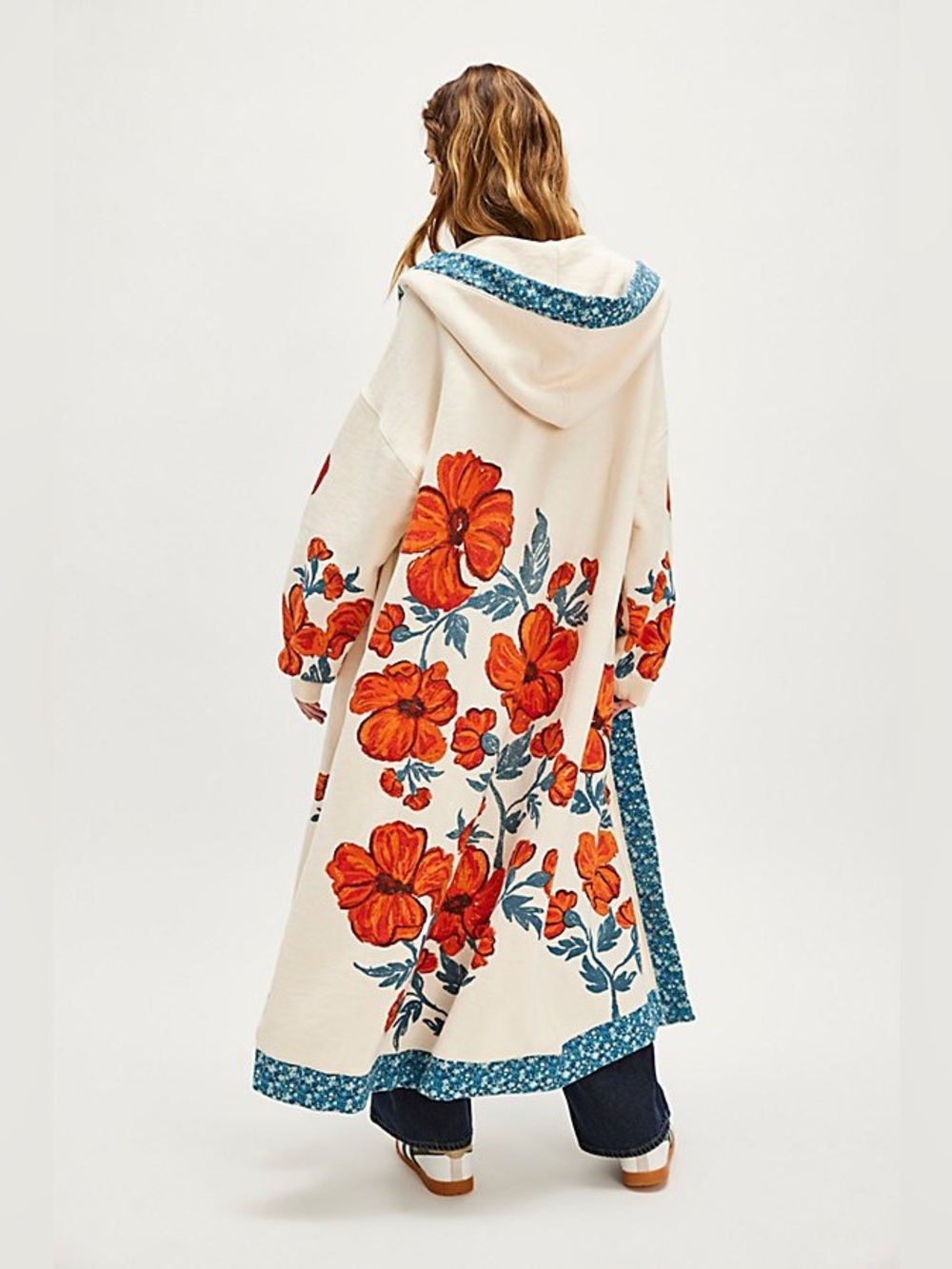 Free People Super Bloom Cardi Floral Maxi Cardigan Jacket